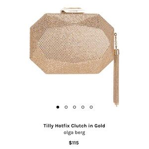 Olga Berg Tilly hotfix clutch in gold